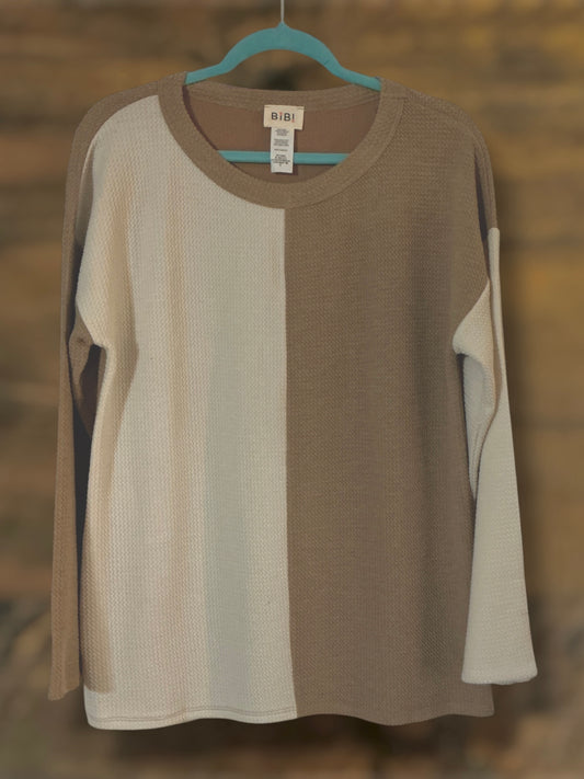 Khaki and Cream Top