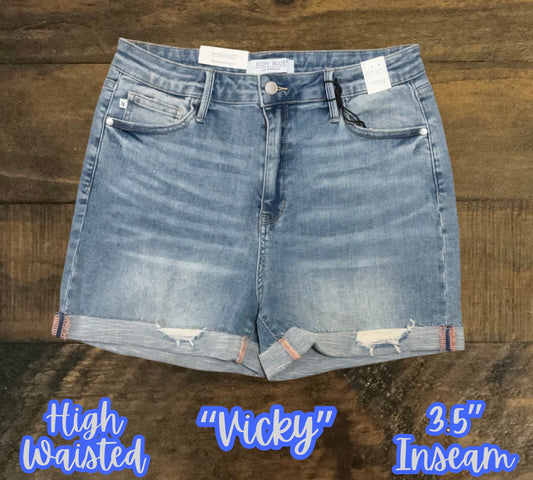 “Vicky” - Cuffed Judy Blue Shorts