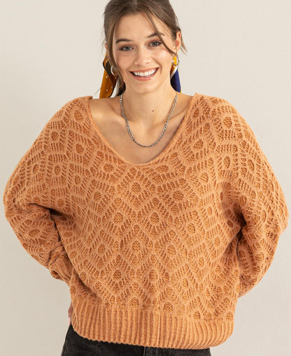 Taupe Geometric Sweater