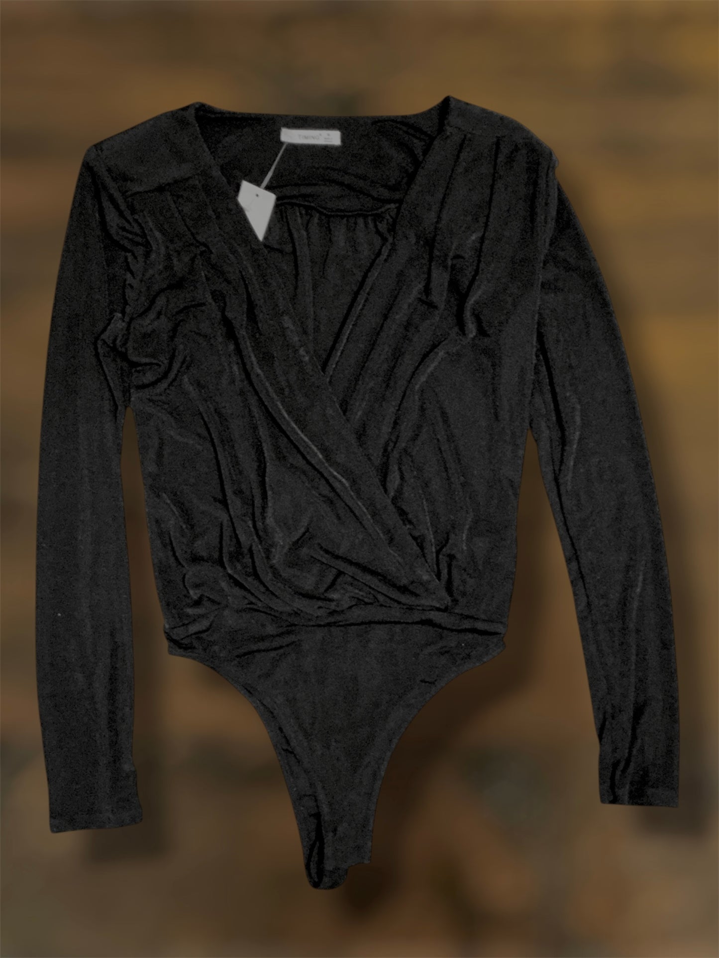 Black Deep V Bodysuit