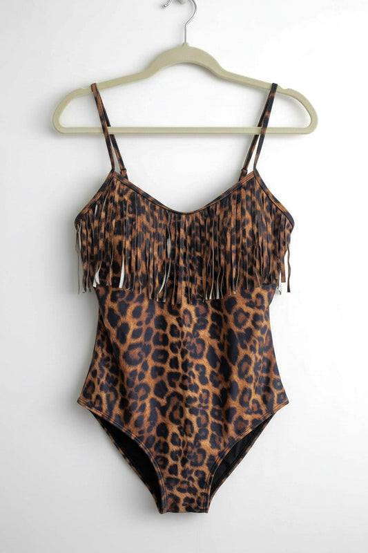 Leopard Fringe Swimsuit