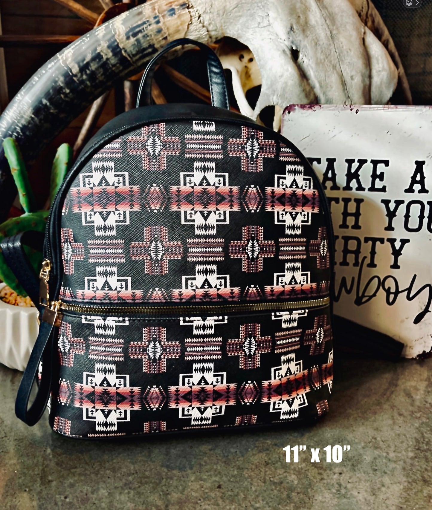 Black Southwest Backpack Purse