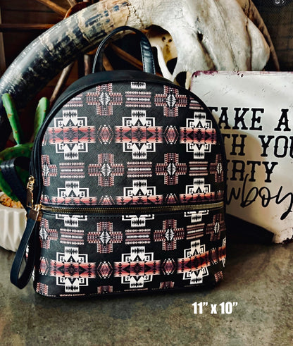Black Southwest Backpack Purse