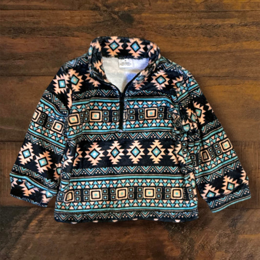 Boy’s Orange/Blue Geometric Print Pullover