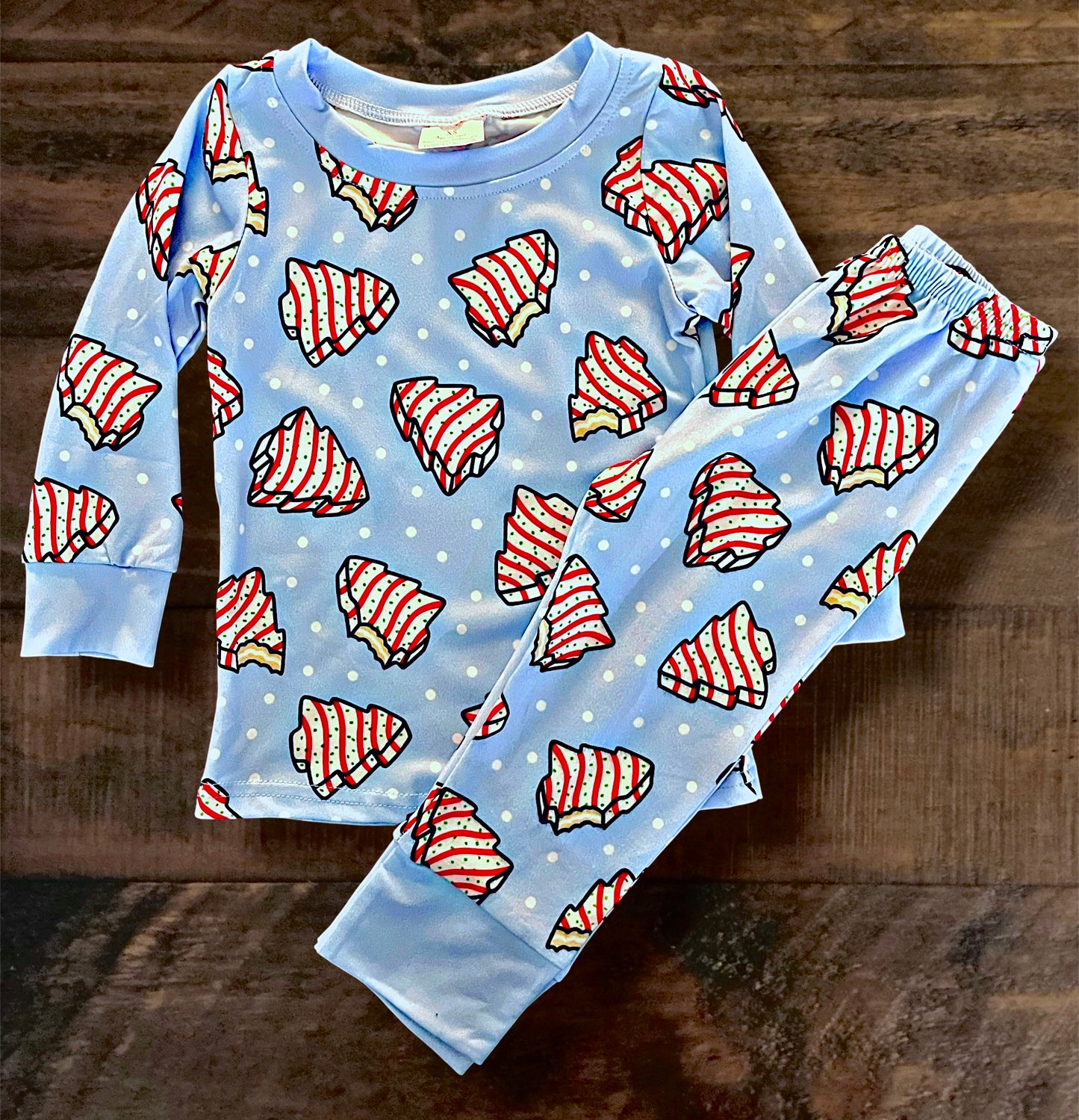Blue Christmas Cake Pajamas