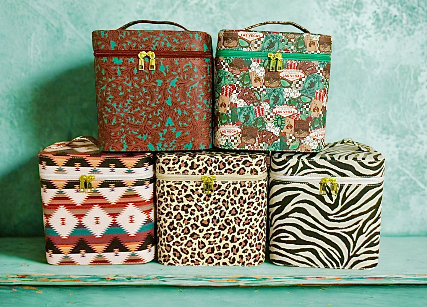 Western Print Makeup Boxes