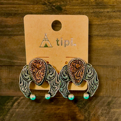 Western Designed Tooled Earrings