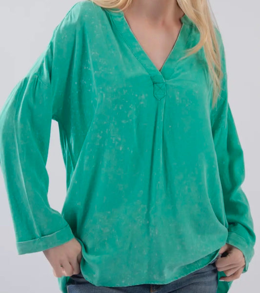 Teal Mineral Wash Top