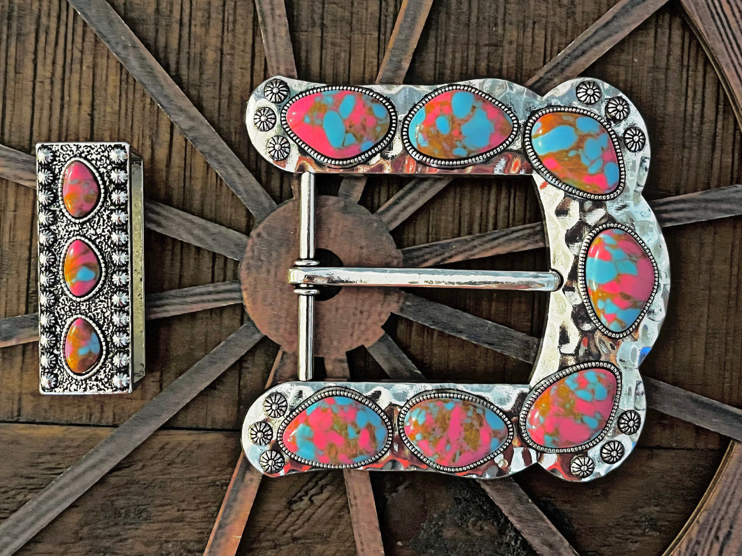 Colored Stones Belt Buckles