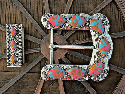 Colored Stones Belt Buckles