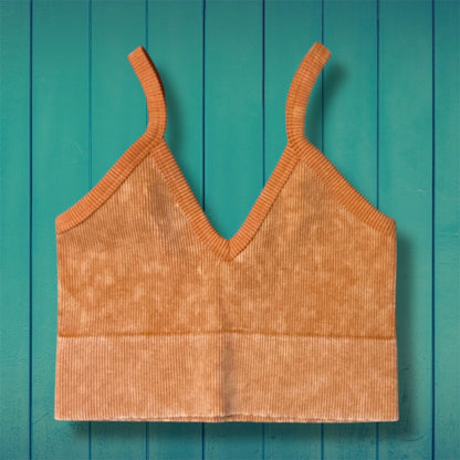 Mineral Washed Orange Ribbed Brami
