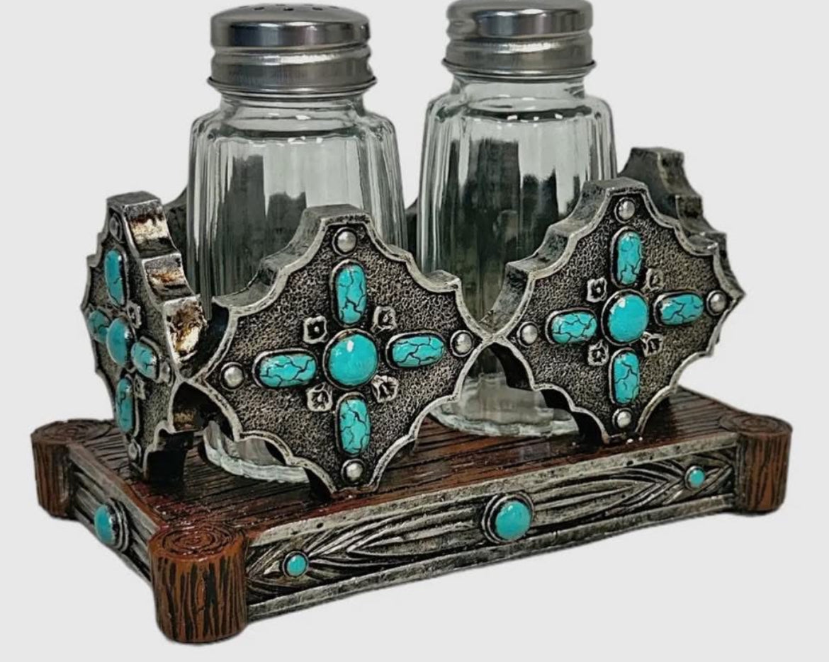 Turquoise Western Salt and Pepper Shaker Set