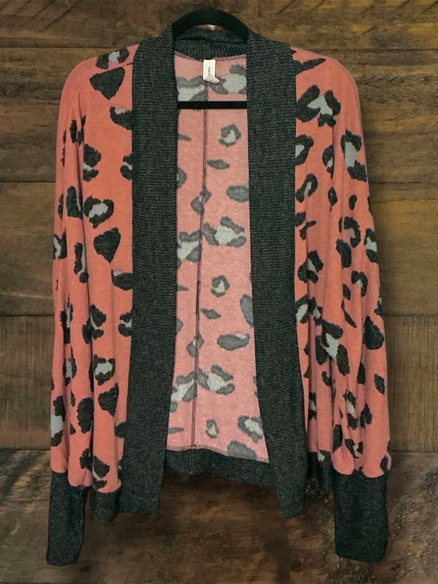 Peach Animal Print Cardigan