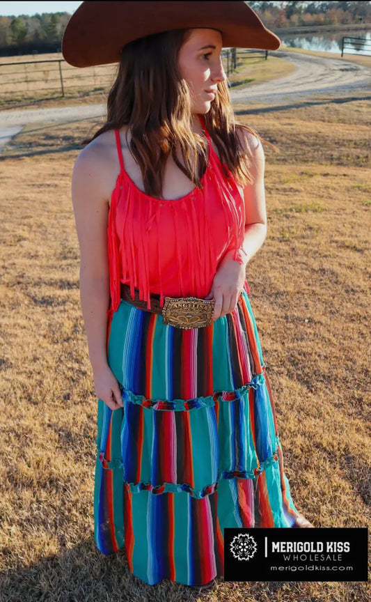 Serape Chiffon Maxi Skirt