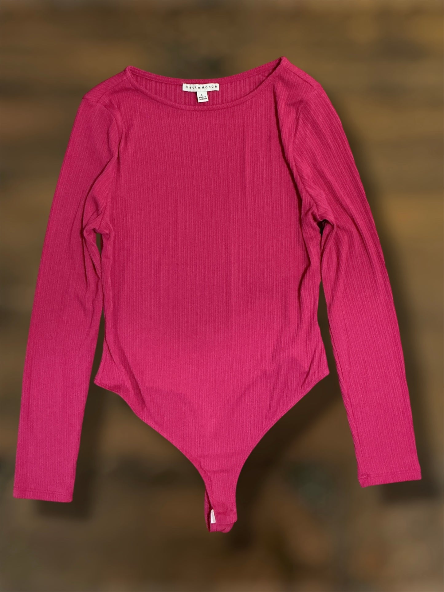 Pink Ribbed Bodysuit