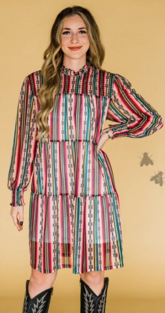Serape Mesh Dress w Liner