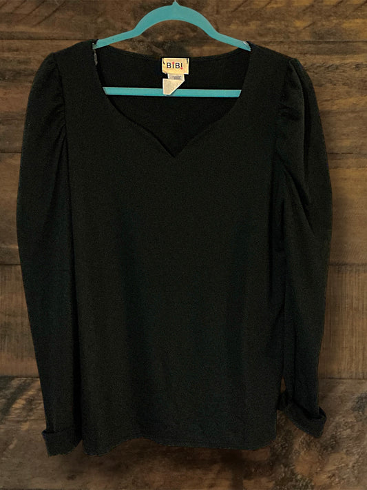Black Basic Long Sleeve Top