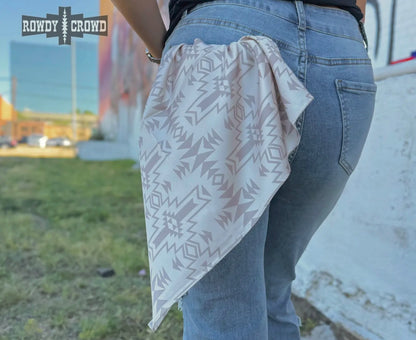 Small Beige Aztec Wild Rag