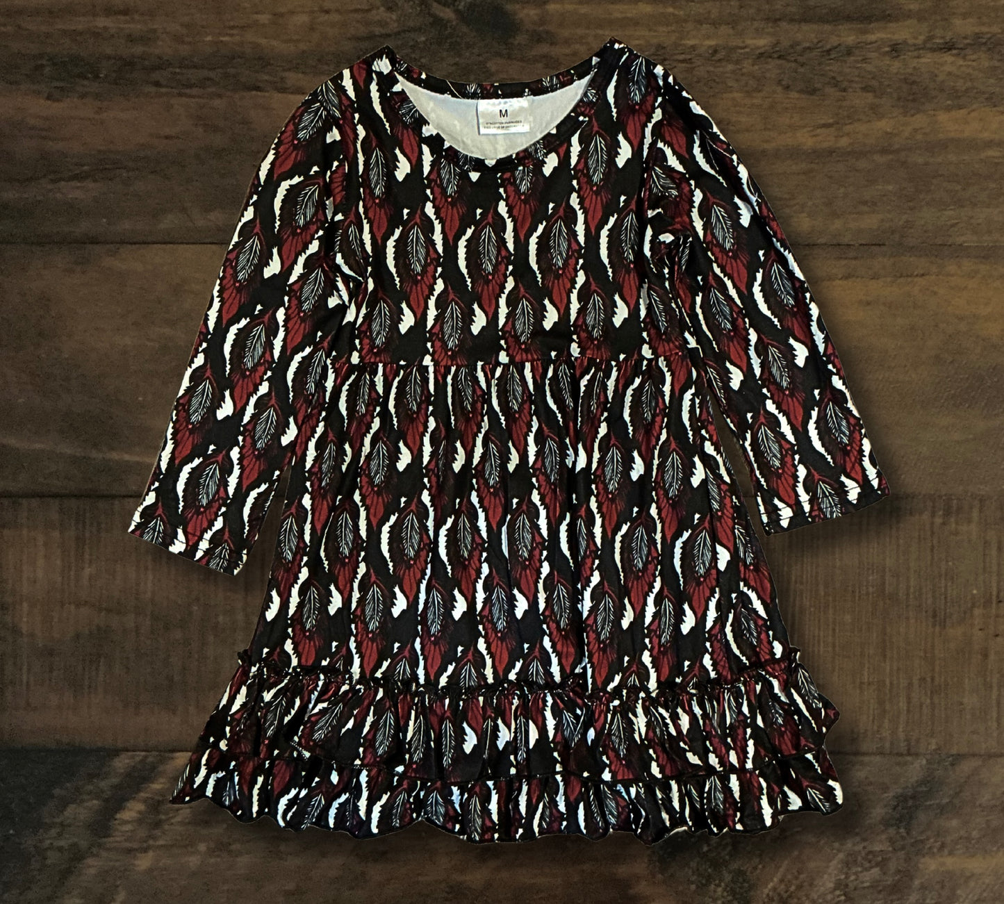 Girl’s Black and Brown Feather Dress