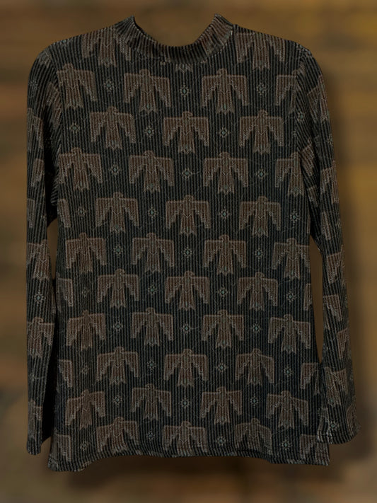 Ribbed Thunderbird Print Top