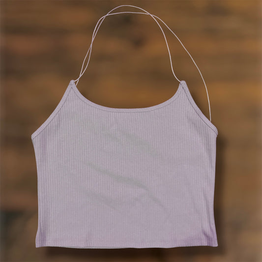 Light Lavender Thin Strapped Crop Top