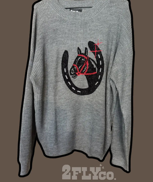 Gray Vintage Luck Sweater