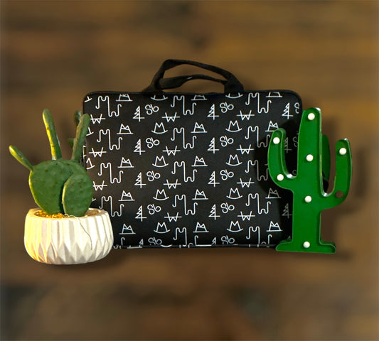Brand Print Laptop Case with Strap