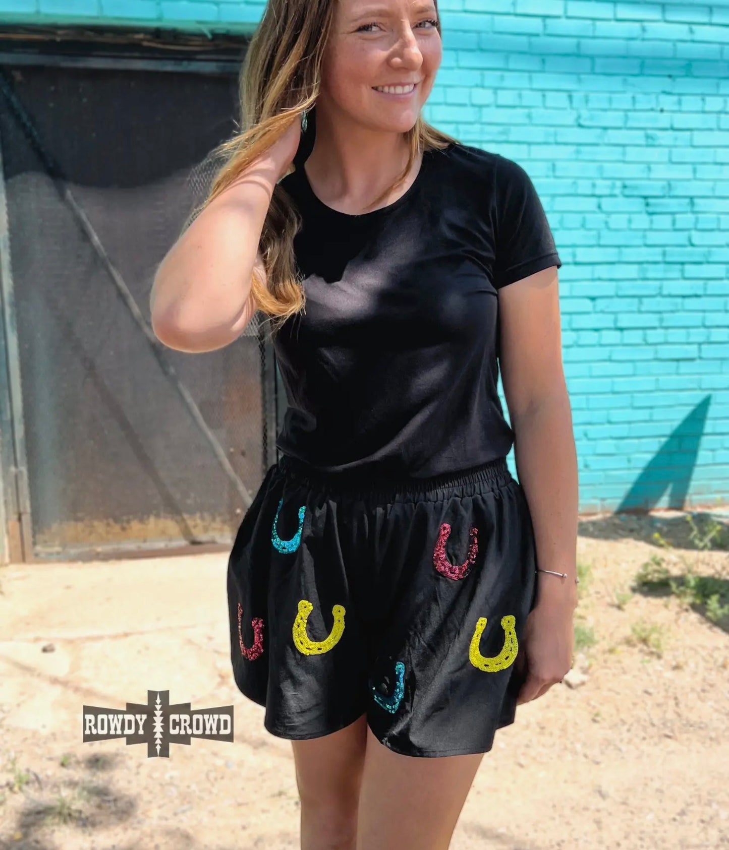 Sequin Horseshoe Shorts