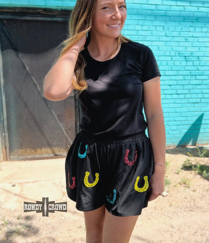 Sequin Horseshoe Shorts
