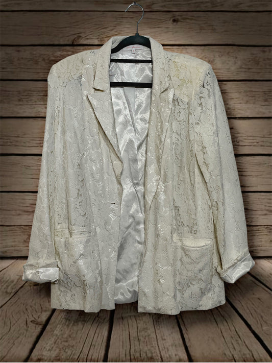 White Lace Blazer