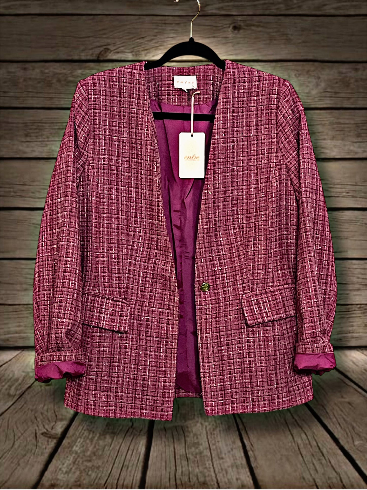 Pink Linen Blazer