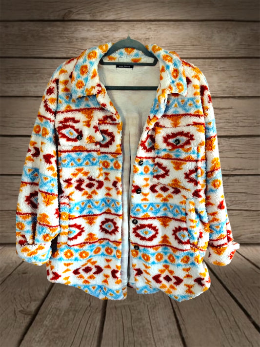 White/Red/Orange Aztec Jacket