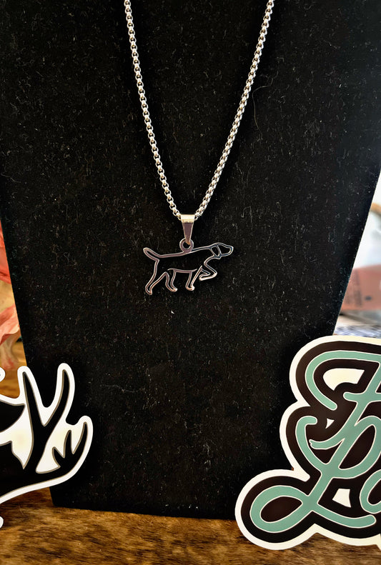Stainless Steel Pointer Dog Necklace