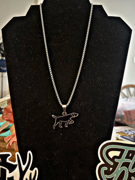 Stainless Steel Pointer Dog Necklace
