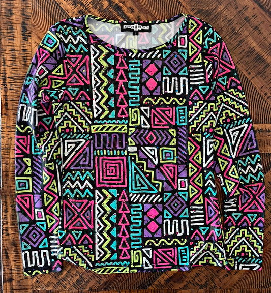 90’s Print Mesh Top