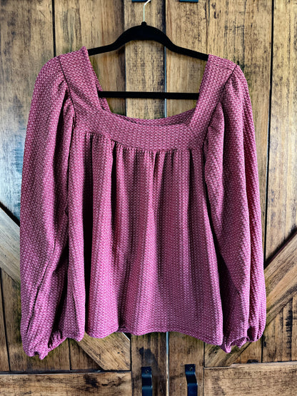 Burgundy Waffle Top