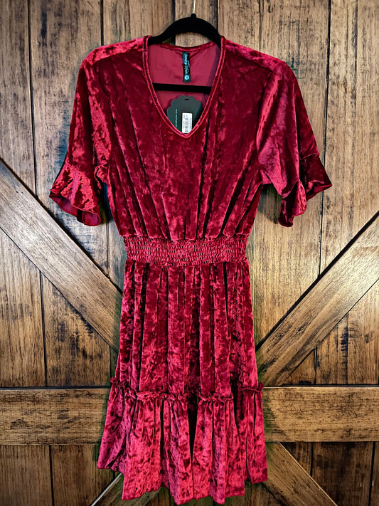 Red/Burgundy Velvet Dress