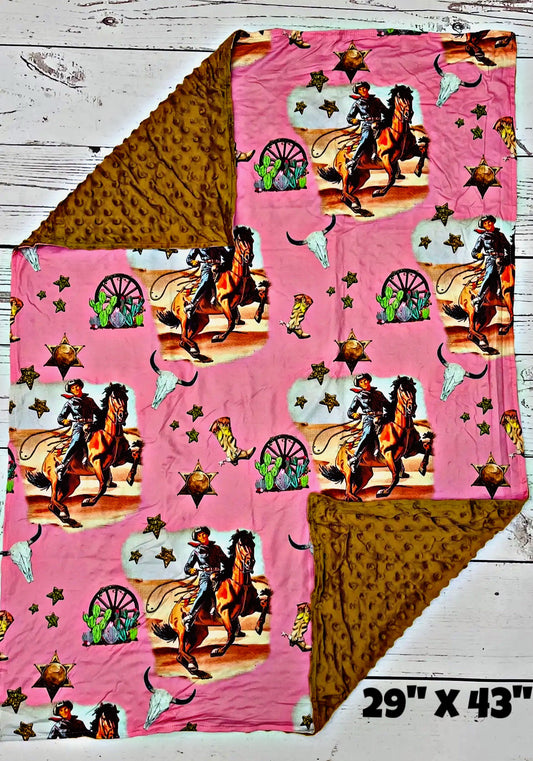 Pink Western Kids Blanket
