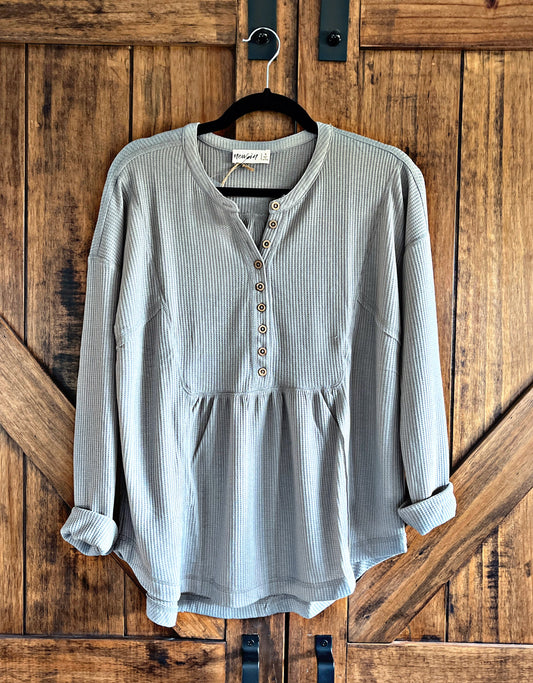 Light Grey Waffle Top