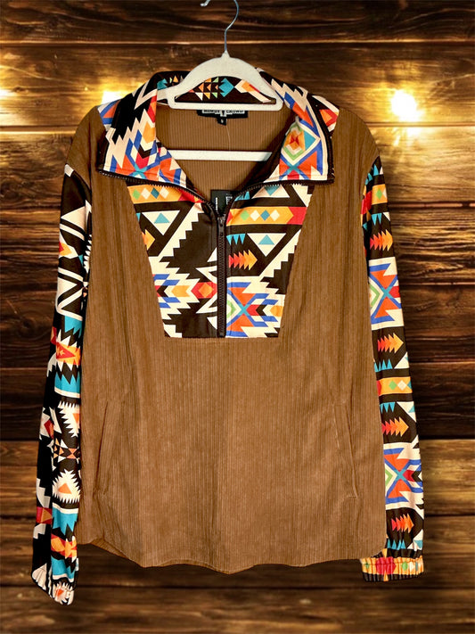 Camel/Aztec Pullover