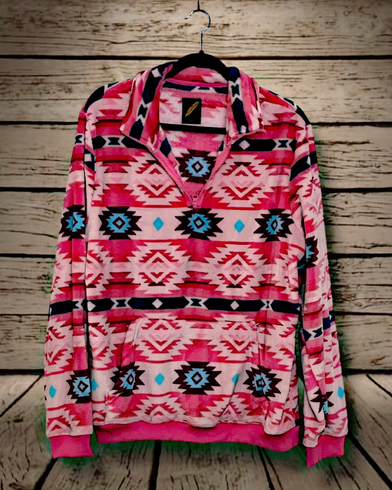 Pink Southwest Print Pullover