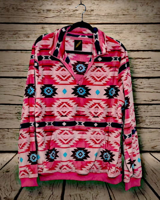 Pink Southwest Print Pullover