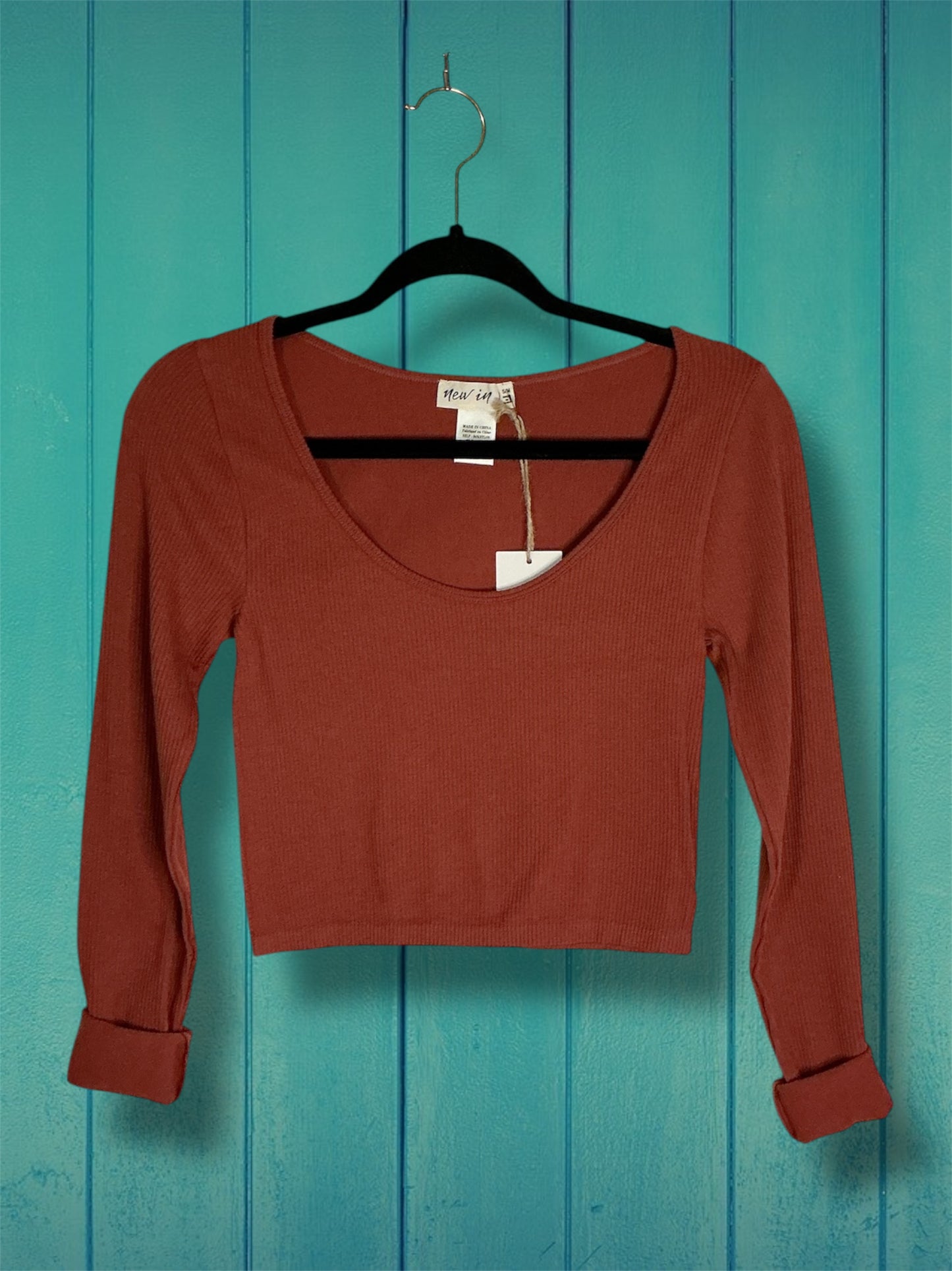 Rust Ribbed Crop Top