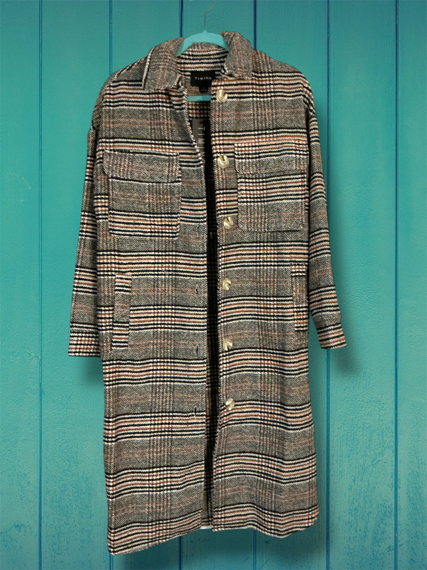 Plaid Trench Coat