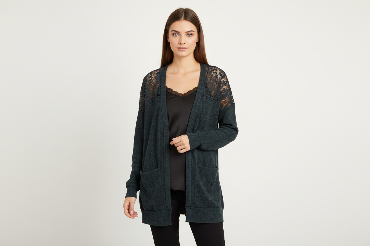 Black/Lace Cardigan