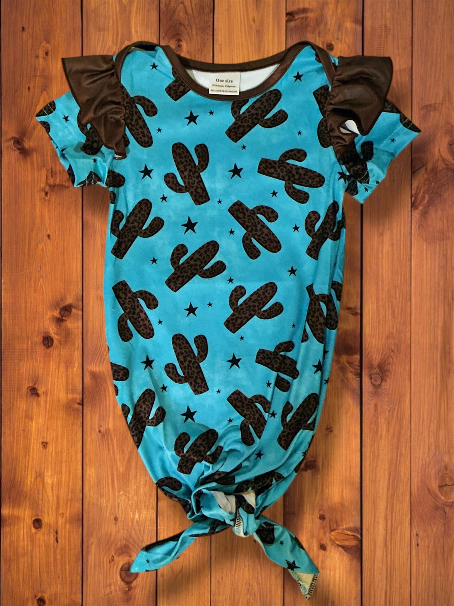 Blue Cactus Infant Gown