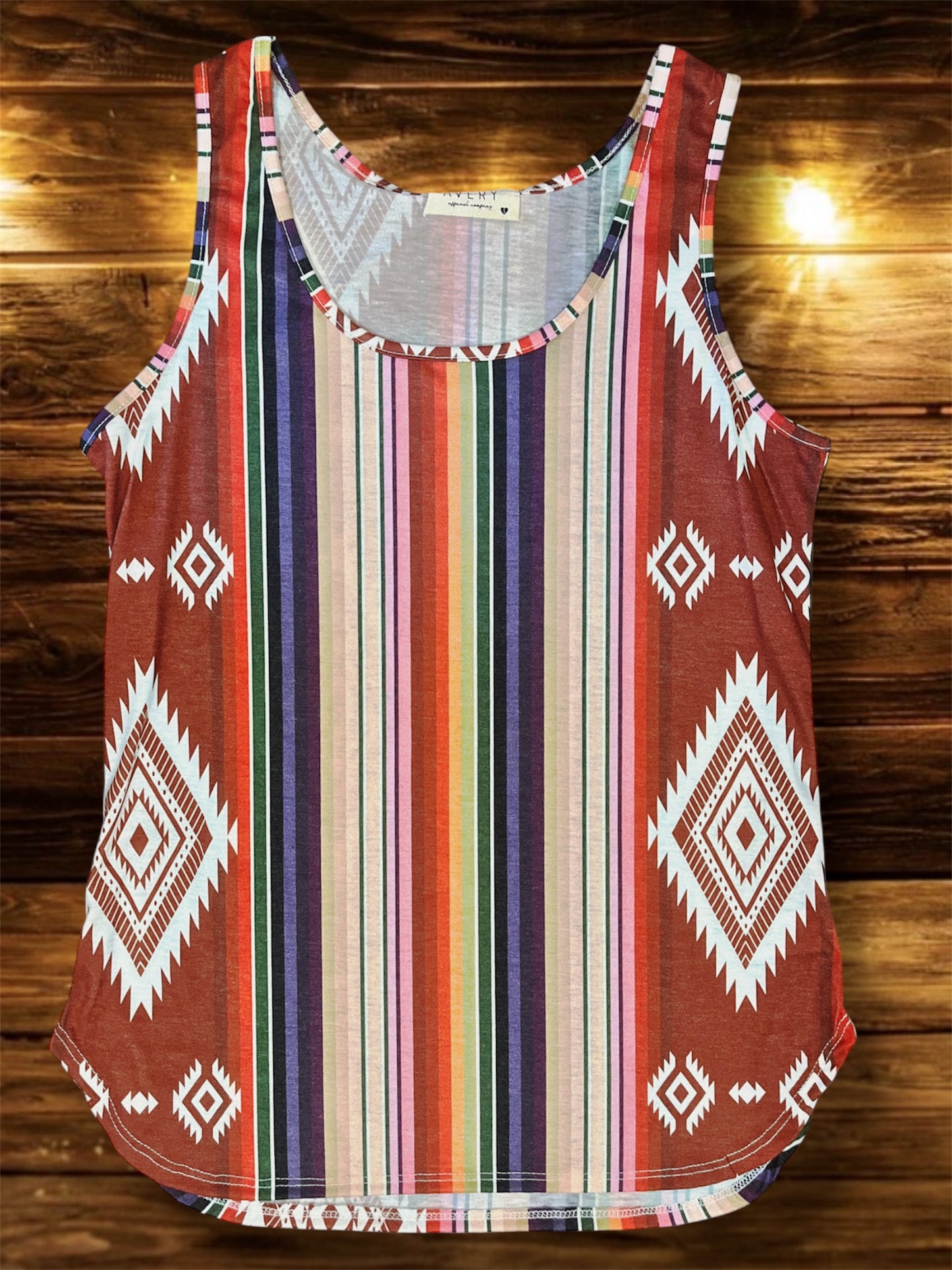 Multi-Colored Aztec Print Tank Top