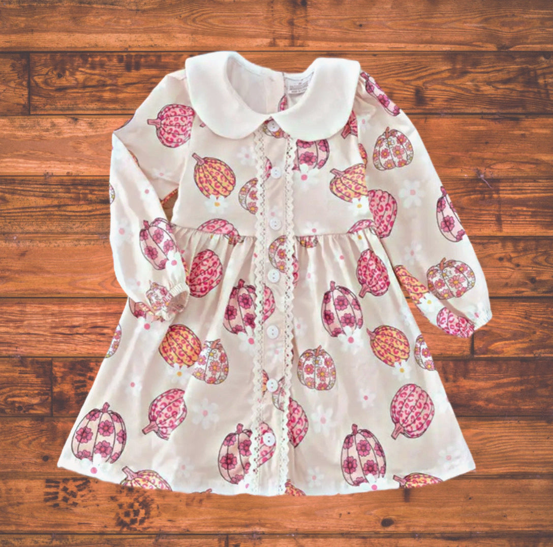 Pumpkin Printed Dress