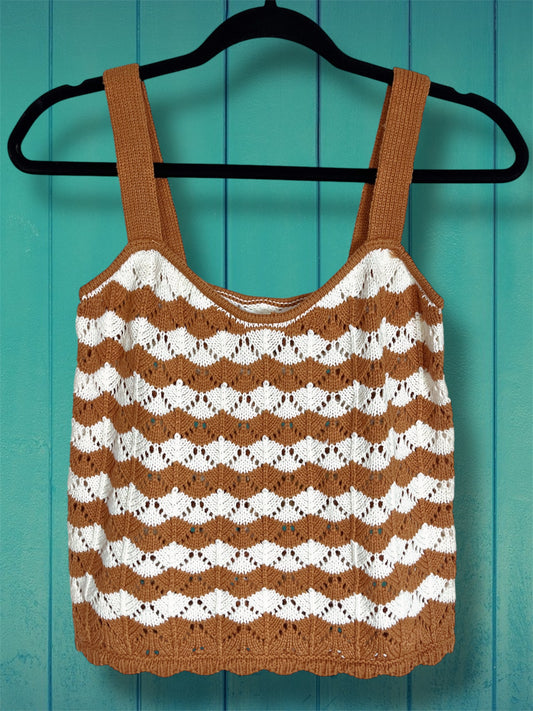 Light Rust Striped Sweater Top