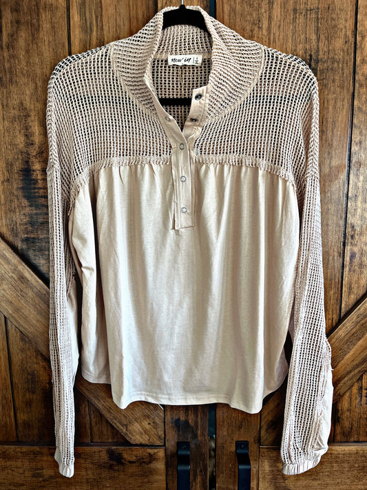 Light Mocha Henley Top